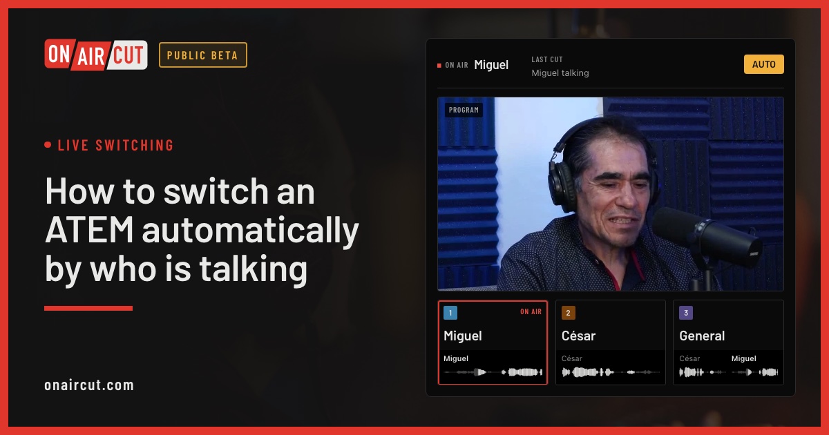 OnAirCut’s live window during a four-person podcast