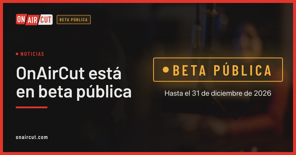 La pantalla de inicio de OnAirCut: Live Switcher y Podcast Editor