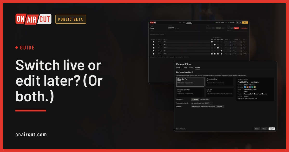 An export ready to open in Final Cut Pro