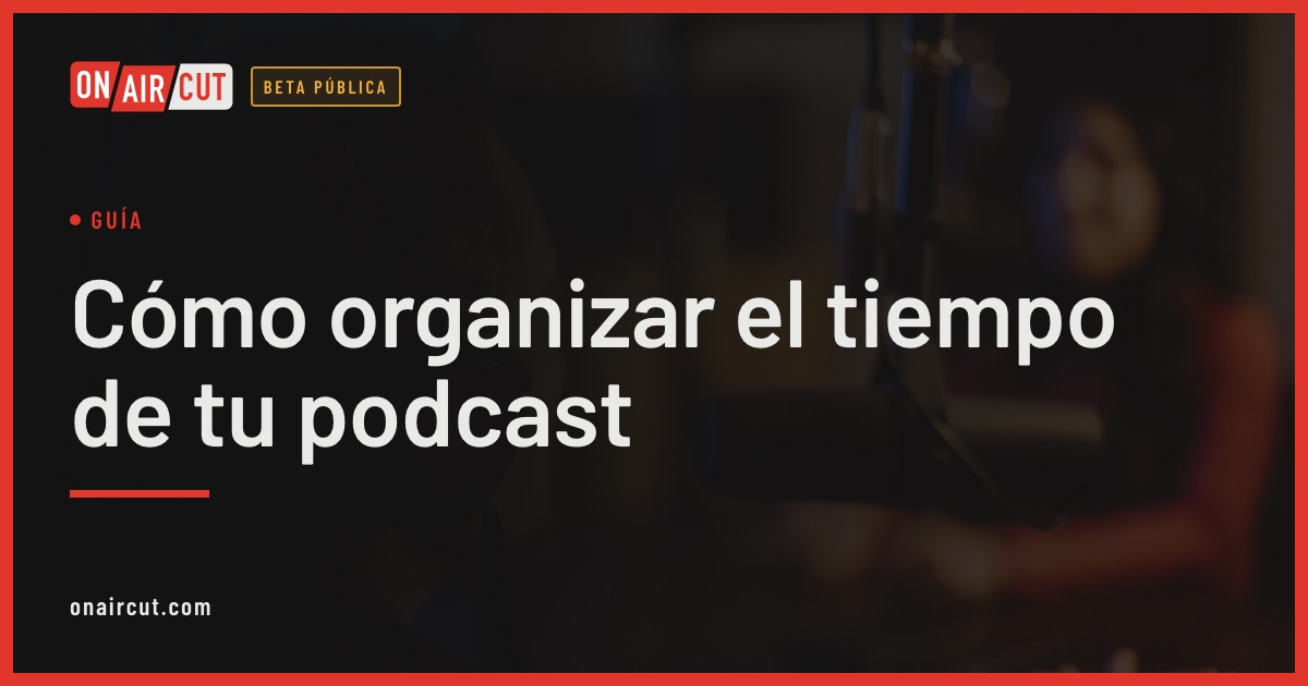 El reloj de grabación de OnAirCut en una tele, con la cuenta regresiva (STARTS IN 00:04:59)